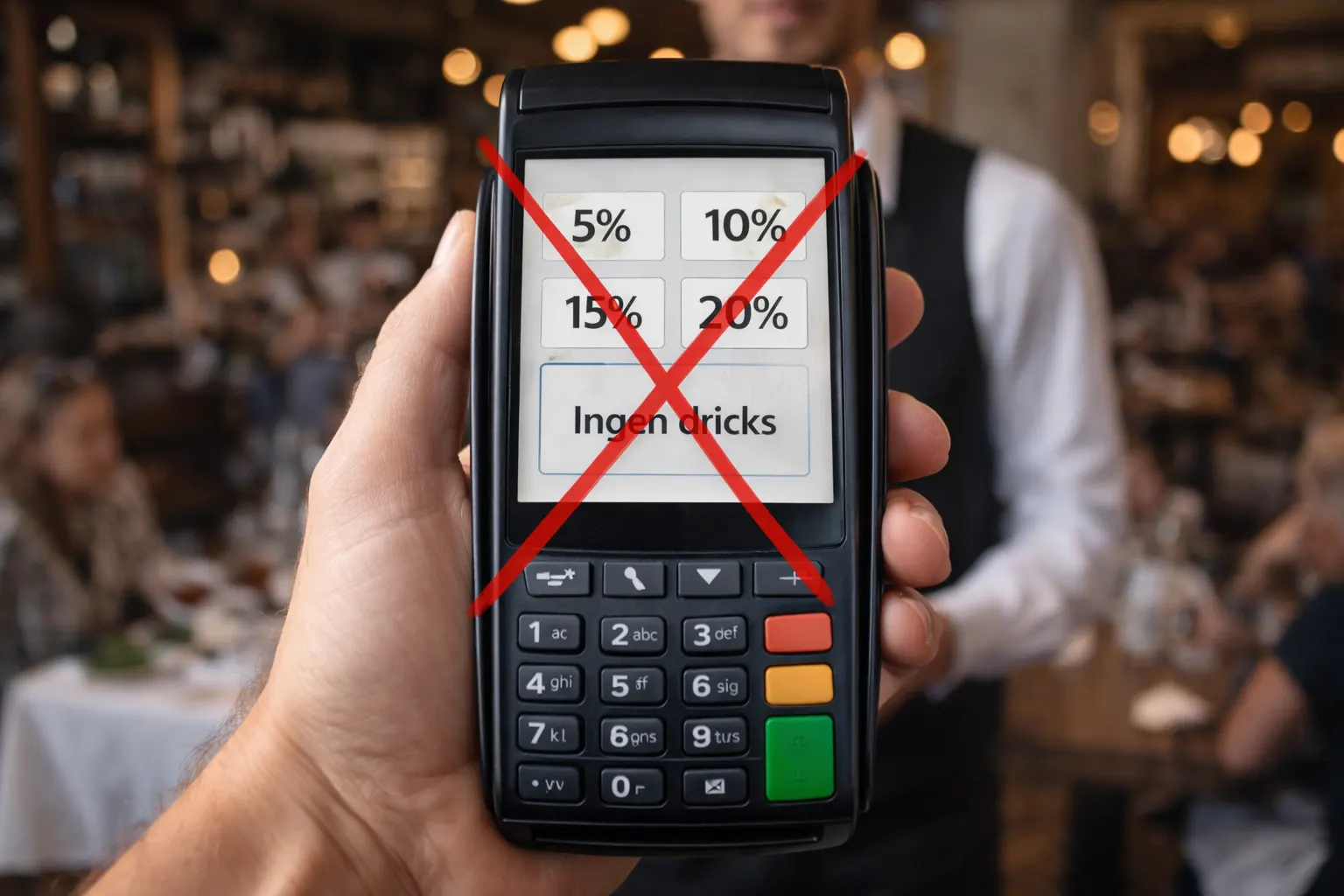 Betalterminal ingen dricks